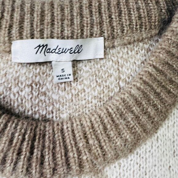 Madewell Womens Brown Hartfield Plaid Alpaca Blend Pullover Sweater Size Small - Picture 4 of 5
